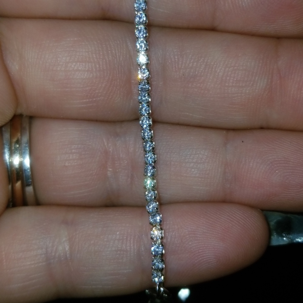NEW Sterling Silver CZ Anklet